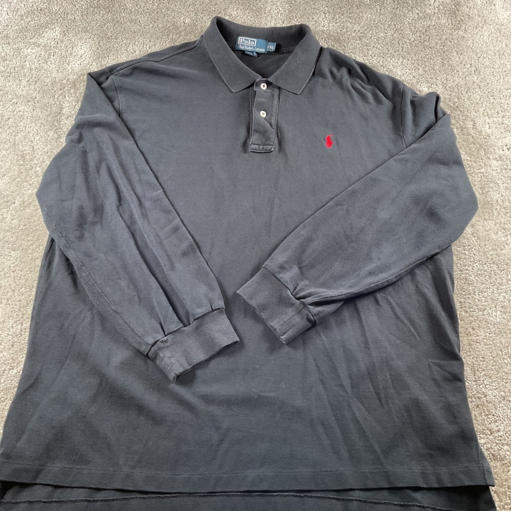 Polo Ralph Lauren Long Sleeve Polo Shirt XXL‎ Red Pony Logo Cotton Casual - Picture 2 of 6